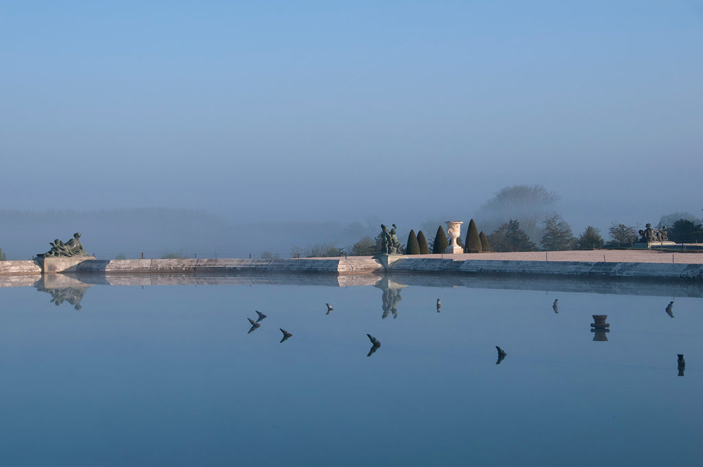 Brumes matinales dans le printemps naissant - Esplanade du Château de Versailles