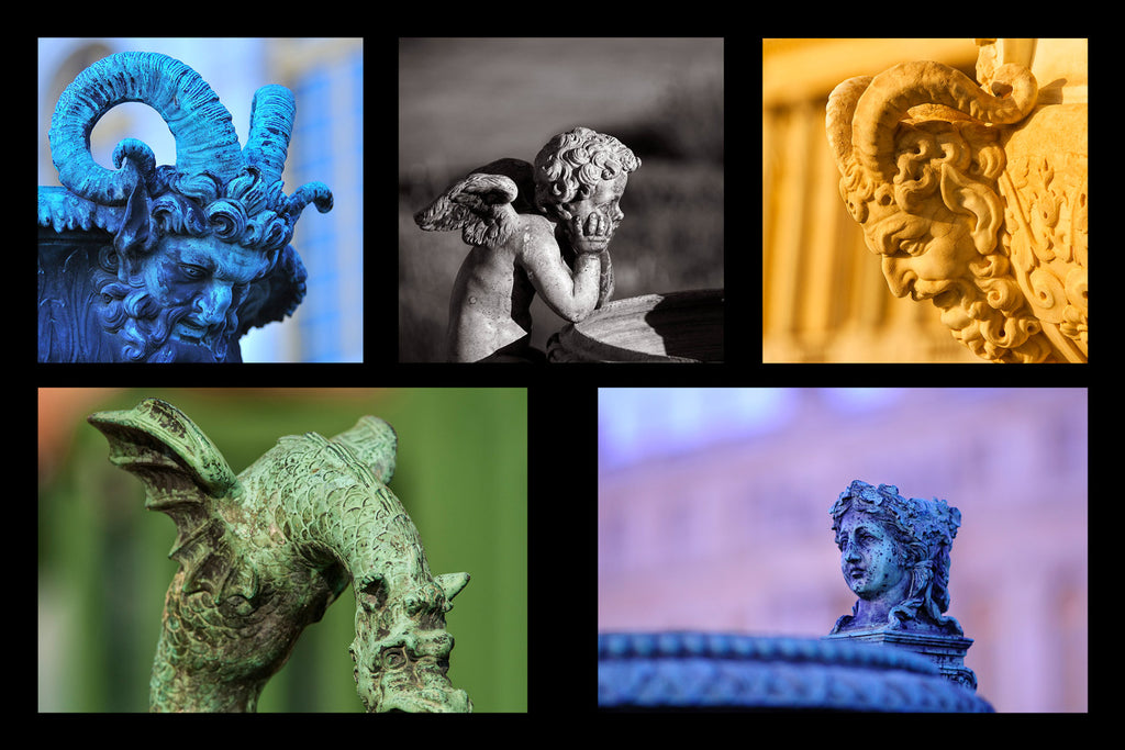 Carte de voeux Composition_Mosaïque_statues_SL